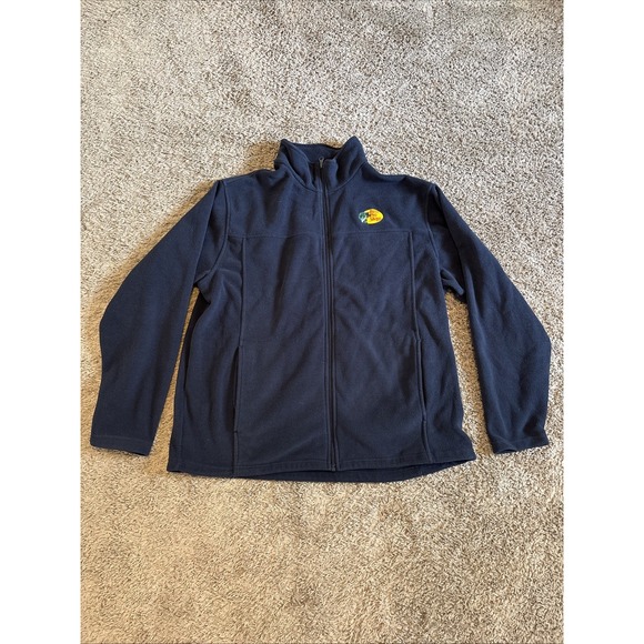 Bass Pro Fleeece Mens XL  Black Full Zip Jacket Pockets Fishing Outdoor Sports - Picture 1 of 4